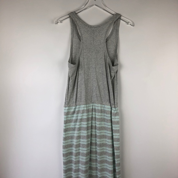 LOFT S Knit Maxi Dress Racerback Gray Green Casual - Picture 2 of 7